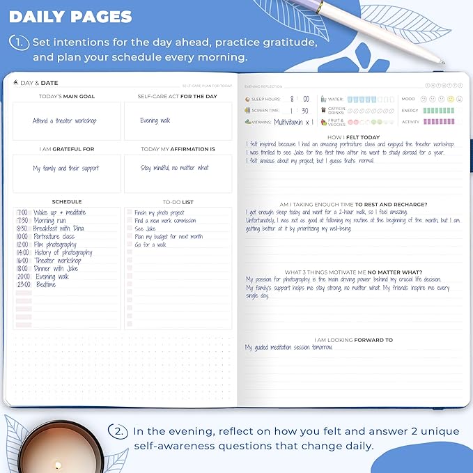 Clever Fox Self-Care Journal – Wellness & Daily Reflection Notebook – Mental Health & Personal Development Journal – Self-Care, Meditation & Mood Journal for Women & Men – Large (Mystic Blue)