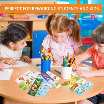 120 Pieces Bookmarks for Kids Set Book Marks Gifts for Kids Inspirational Motivational Paper Bookmark Pack for Book Lovers Adults Teacher Women Funny Reading Gift (Cartoon Animal)