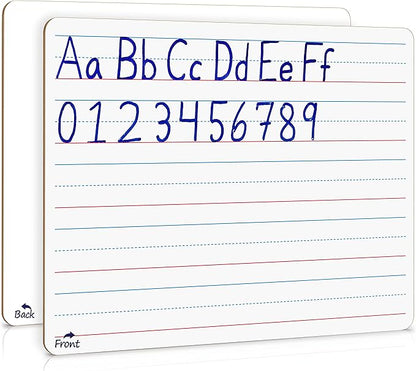 Scribbledo Double Sided Whiteboard Lined Dry Erase Board for Kids Ruled Writing Board Handwriting Practice Small White 9x12 Dry Erase Board with Lines Education Teacher Supplies