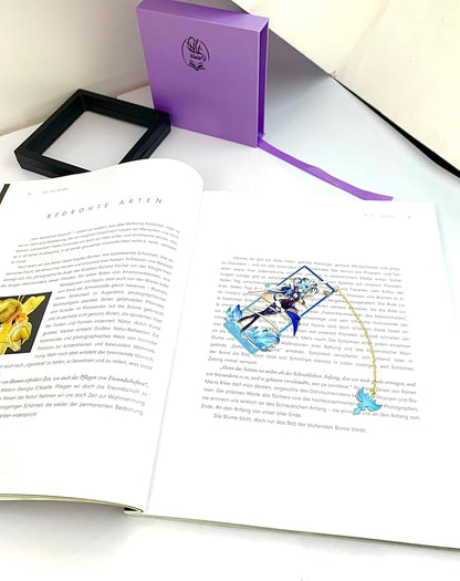 Genshin Impact EULA Metal Bookmark - Anime Figure Merch with 3D Display Box - Birthday Gifts for Fans Friends Gamer Book Lovers - Zllada