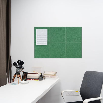 Large Felt Bulletin Board(36" x 24"),Cork Board Alternative,6 Pack Felt Wall Tiles with Safe Removable Adhesive Tabs,Notice Pin Board/Message Board/Vision Board for Office, School & Home