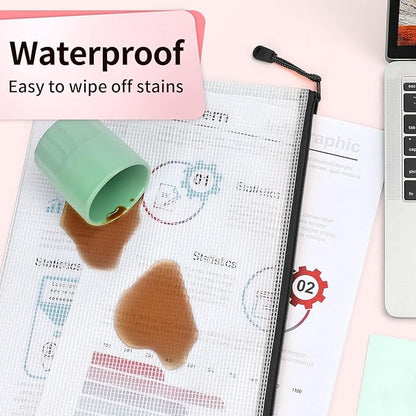 Umriox Zipper Pouch, 16.9x12.4 in (Black, 12 Packs), Extra Large Zipper Bags, Waterproof Zipper Pouches for Office Supplies, Puzzles, Board Game Storage & Cross Stitch Projects