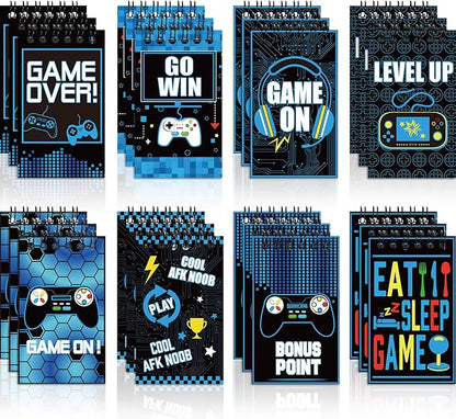 Containlol 24 Pcs Gaming Mini Notepads, Video Game Birthday Party Favors Supplies Gaming Party Notebooks Gamer Prize Gifts Teacher Classroom Supplies Mini Notepad Pack for Girl Boy Video Game Birthday