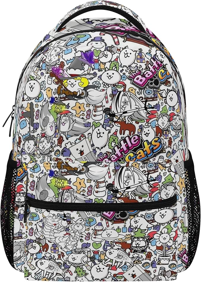 Cat Gaming Backpack Kids School Bag Lightweight Daypack Travel Laptop Bag Women Men Bookbags