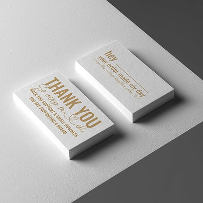 ITZAMNA Thank you for supporting small business cards Customer appreciation note cards Pink Script with Heart Pack of 100 WHITE