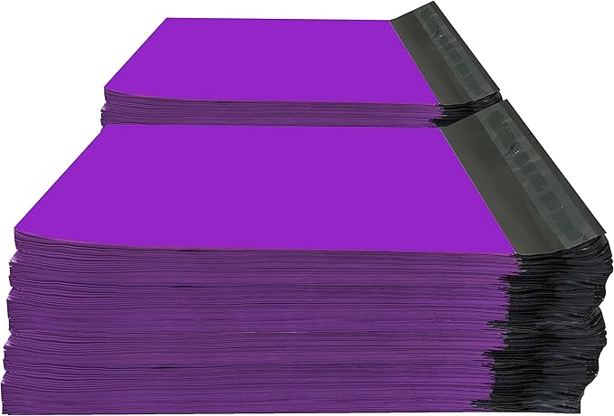 Colored Poly Mailers Pack of: Be creative with your packaging with Colored mailers (Purple, 6" x 9" pack of 1000)