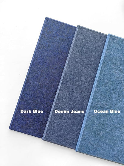 Large Cork Board Alternative - 47"x35" 12 Pack Felt Wall Tiles with Safe Removable Adhesive Tabs, Cork Wall Tiles Cork Board for Home Office Pin Board Tack Board 48 x 36 - Denim