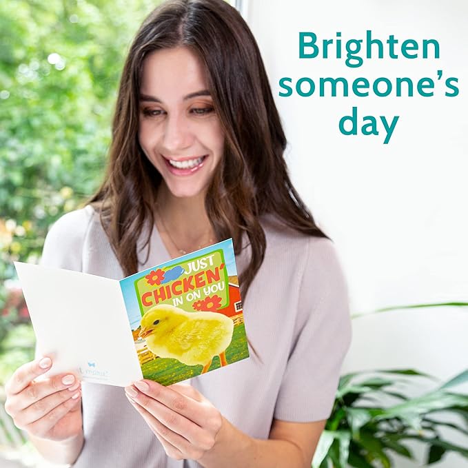 T MARIE 24 Funny Animal Greeting Cards - Humorous Designs with No Repeats - 4.5” x 6.25” Bulk Note Cards for Friends, Kids, Students, Teachers, Summer Camp and More