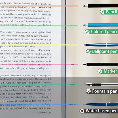 HAUTOCO 960PCS Highlighter Tape for Books, 6 Sheets Long Sticky Notes Tabs for Annotating Books, Transparent Highlighter Strips Index Flags Page Markers for Aesthetic Office School Study Supplies