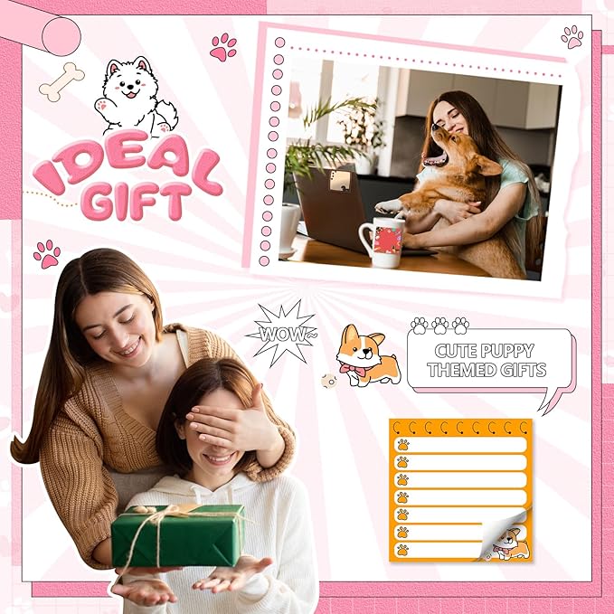 9 Pads Cute Sticky Notes Cartoon Animal Self Stick Notepads 3x3 Inches Notes Adhesive Memo Pad Office Decor Gifts for Students School Office Meeting (Dog)