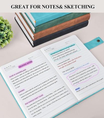 365 Page Thick Lined Journal Notebook for Men Women, A5 Leather Journals for Writing, Hardcover Notebooks for Work, School, Note Taking,Travel, Business,Personal Diary, College Ruled 5.9" x 8.4"