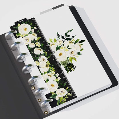 Discagenda Rosa Blanca Today Marker Ruler and Dividers Set for Planner Personal Organizer, Compatible with HP Mini