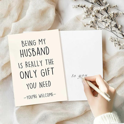 Funny Birthday Card for Husband, Humor Husband Birthday Cards Gifts from Wife, Great Valentine's Day Gifts for Him, Unique Anniversary Card for Husband, Husband Love Card