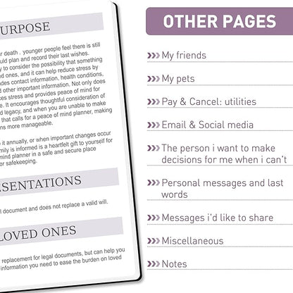 DOURA End of Life Planner : My Final Wishes End of Life Planner, Death Planner Organizer for Beneficiary Info, Will Preparation, Last Wishes, B5(9.5" * 7")