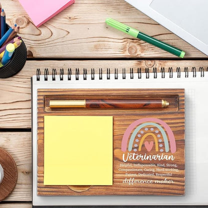 Veterinarian Gift Sticky Note Holder, Appreciation Gifts for Vet Tech Thank You Gift for Veterinary Nurse Graduation, Self-Stick Note Pad Holders for Vet School Animal Clinic Hospital Staff TZP51