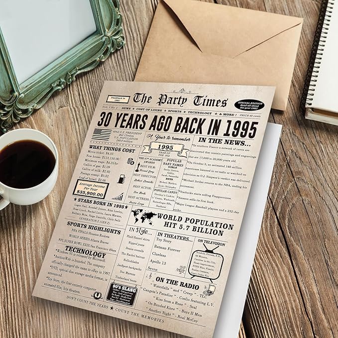 Huameigf Jumbo 30th Birthday Card Gifts for Daughter Son, Unique 30th Birthday Party Decorations for Women Men, Large 30 Years Old Bday Card for Him Her