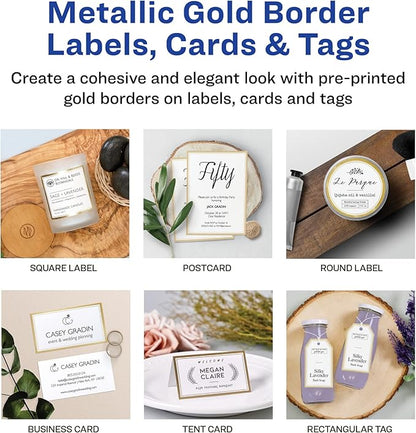 Avery Postcards with Metallic Gold Borders, 3-15/16" x 5-3/16", 40 Total, Laser/Inkjet Printable Postcards (3329)