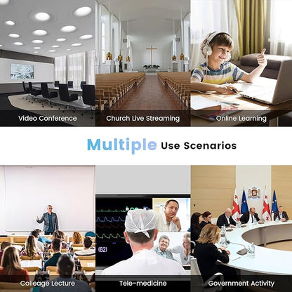 HDMI/USB PTZ Camera 10X Optical Zoom 60fps 1080P Video Conference Camera for Church Worship Live Streaming Meeting Online Learn with Zoom Skype OBS and More