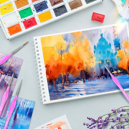 10PC Miniature Paint Brush for Fine Detailing, Detail Paint Brush, Mini Small Painting Brushes for Art, Crafts, Acrylic, Watercolor, Model, Face, Paint by Number, Citadel, Figurine (Magenta)