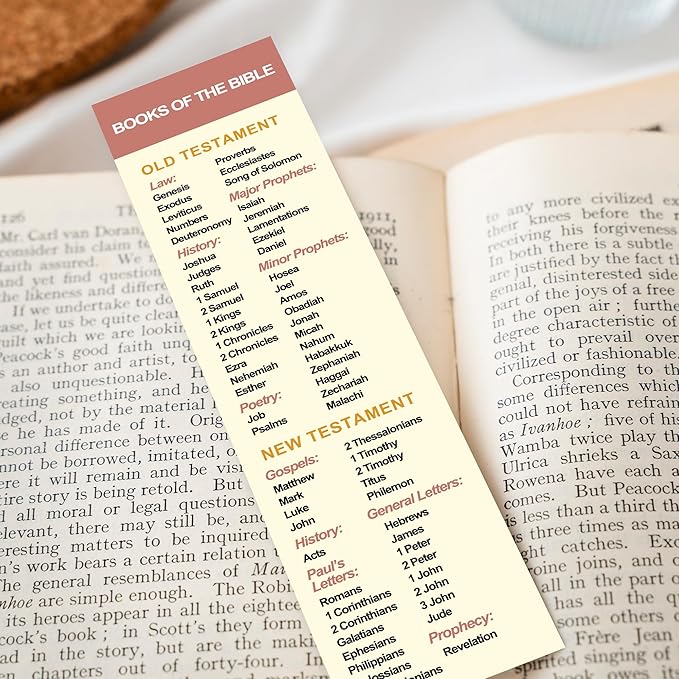 Books of The Bible Bookmarks, Christian Bookmark, Page Marker Divider, Church Bookmarks, Christian Gifts for Birthdays, Baptisms, Graduation, for All Occasions