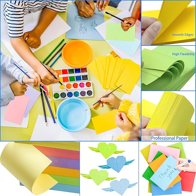 MotBach 280Pcs 3x5 Inch Blank Colorful Index Cards Colored Flash Cards, Assorted Neon Colored Notecards Study Cards, Index Flash Note Cards for Office Home School Learning Note Taking To Do List