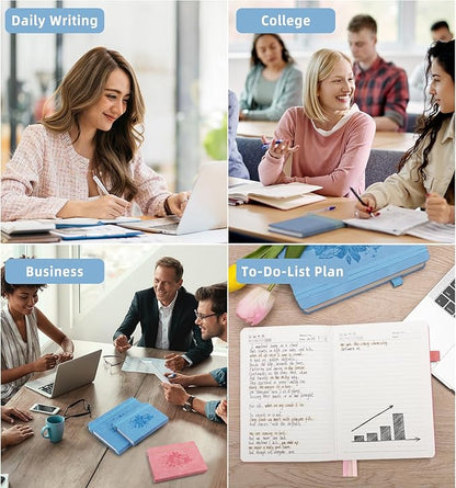 Lined Journal Notebook 365 Pages, A4 Leather Journals for Writing Women & Men, Hardcover Notebook with 100GSM Thick Paper, Daily Journal Notebook for Travel, Work, School, Note Taking, College Ruled