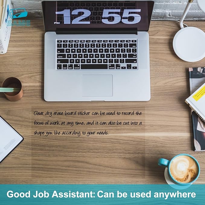 Clear Dry Erase Board Paper-Whiteboard for Fridge-Clear Contact Paper Sheets for Wall-Adhesive Dry Erase Board Sticker for Desk/Refrigerator/Office/Classroom/Wallpaper(8.27''X11.69''X2 Pcs)