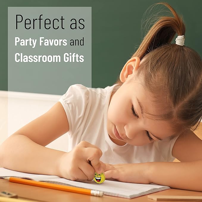 Mr. Pen- Smiley Eraser Pack, 64 Mini Pencil Erasers for Kids & Students, Fun & Cute School Supplies, Easter Egg Fillers