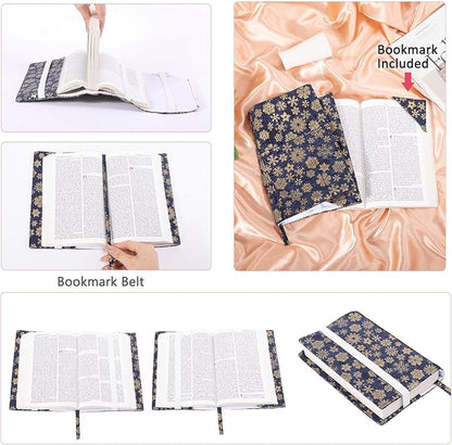 Book Covers with Corner Bookmark - Fabric Dust Jackets for Books - Book Protector for Book Lovers - Book Covers for for Paperbacks,Hardcover,Bibles - Soft Cover Book Sleeve for AA Books