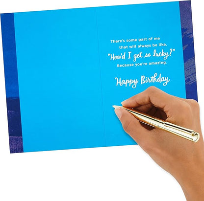 Hallmark Birthday Card for Husband, Wife, Boyfriend, Girlfriend (So Lucky)