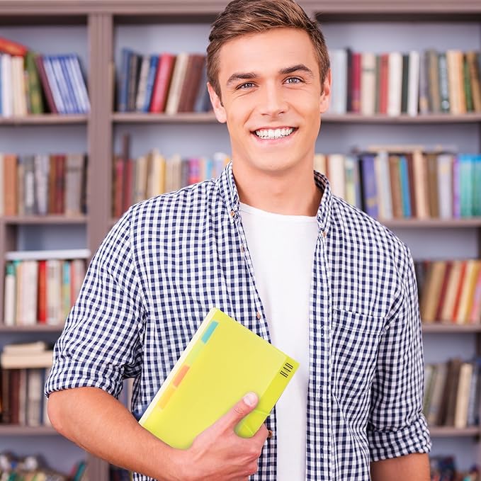 H4D 4x6 Index Card Case with 100 Heavyweight Ruled Index Cards and Dividers, Lime Green