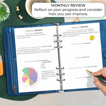 Clever Fox Weekly Planner Binder – Goal Setting Planner for Time Management & Weekly Tasks – Work & Life Organizer with to Do List & Habit Tracker – Undated, 7″ x 9″ Hardcover (Mystic Blue)