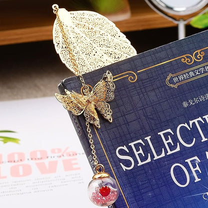 Toirxarn Metal Leaf Bookmark - Unique Gift for Women Ideal for Birthday Teacher Appreciation Mother's Day, Chic Literary Accessory & Elegant Reading Companion for Readers and Book Lovers