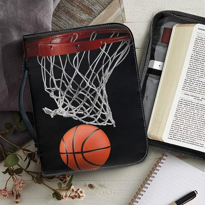 Basketball Bible Cover for Men Bible Protective Bag PU Leather Bible Journal Case Waterproof Bible Protector