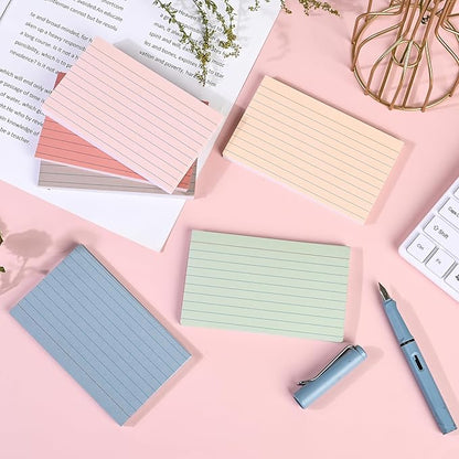 3x5 Index Cards Ruled Lined, 216 Pcs Flash Cards Study Cards for Learning and Studying, Lined Ruled Notecards for Home, School Supplies,Aesthetic Vintage Self Note Taking and Studying-Neutral Colors