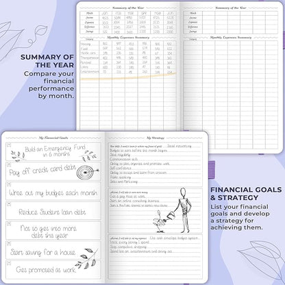 GoGirl Budget Planner – Monthly Financial Planner Organizer Budget Book. Expense Tracker Notebook Journal to Control Money, A5 (Lavender)