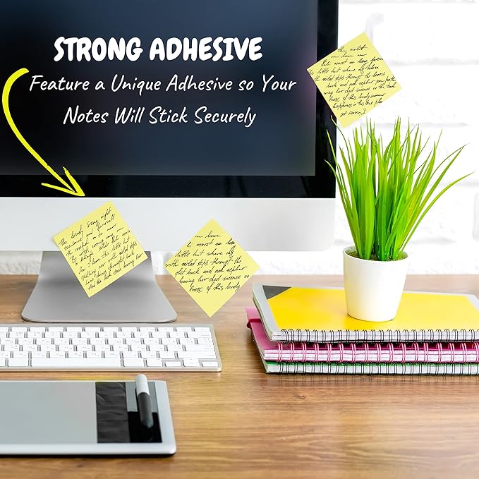 Mr. Pen- Sticky Notes, 3”x3”, 12 Pads, Pastel Yellow Colors Sticky Notes, Sticky Note, Self-Stick Note Pads, Sticky Pads Sticky Notes Aesthetic, Colorful Sticky Notes, Sticky Notes Bulk Sticky Notes