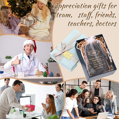 Fulmoon 80 Pcs Employee Appreciation Gifts Set Include Notepad Pen Thank You Keychain Organza Bag, Going Away Retirement Birthday Christmas Team Gift for Member Coworker Staff(Black)