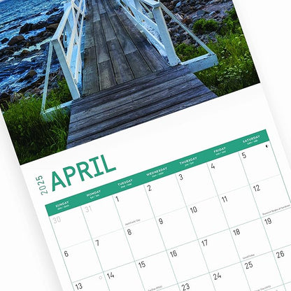 2025 Lighthouses Monthly Wall Calendar by Bright Day, Includes Over 300 Stickers, 12 x 12 Inch
