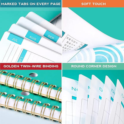 Student Planner 2024-2025 - Academic Planner 2024-2025 from July 2024 - June 2025, 11" × 9", Weekly Lesson Planner with Stickers, Week's Goals, Printed Tabs and Golden Twin-Wire Binding