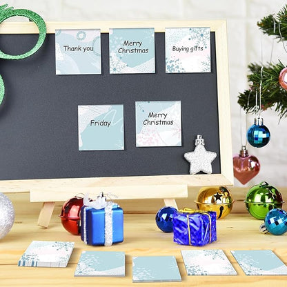 16 Pieces Christmas Winter Snowflake Sticky Notes Winter Snowflake Design Self-Adhesive Note Pads Sticky Memo Notes for School Office Home Supplies Students Teachers Present