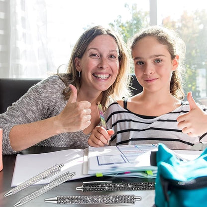 12Pcs Rhinestone Pens Bling Metal Ballpoint Diamond Pens Bulk Fancy Sparkly Crystal Press Retractable Black Ink 0.7mm For Women Office Meeting Birthday Supplies Wedding Gifts(TWELVE COLOR