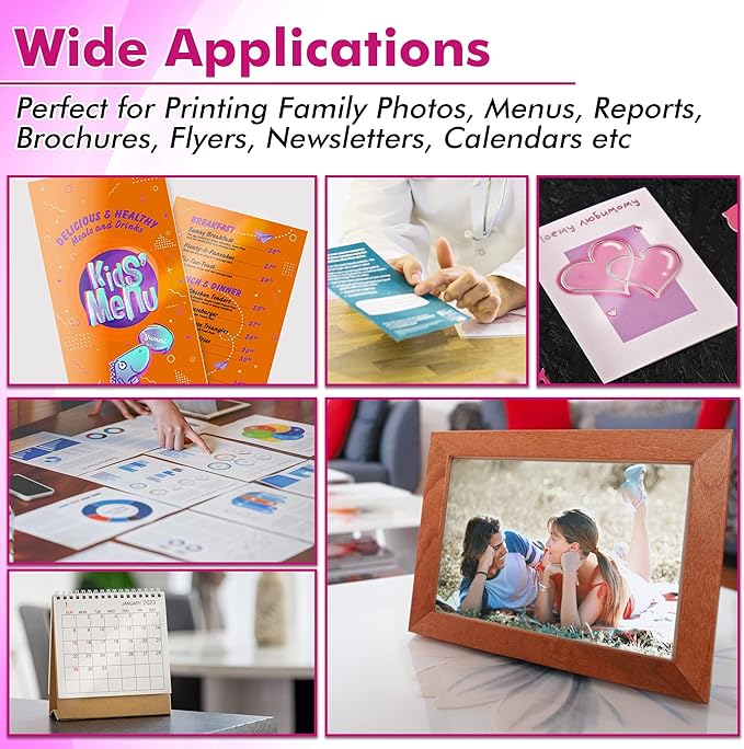 Koala Glossy Inkjet Photo Paper 8.5X14 Inches 48lb 100 Sheets Professional Glossy Photographic Paper Compatible with Inkjet Printer Use DYE INK 180gsm Legal Size