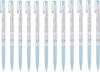 ZEESOON Xeno Lunatic Lunny 0.38mm Slim Ball Point Pen Dozen Box 12 Pcs, Made in Korea (Sky Blue 12pcs)