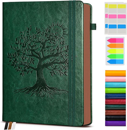 Vintage Leather Journal with 300 Numbered Pages,A4 Lined Journal for Men Women,Daily Journals for Writing,College Ruled Notebook for Work,School,Note taking,Travel Diary,Large (8.5" X 11.3")