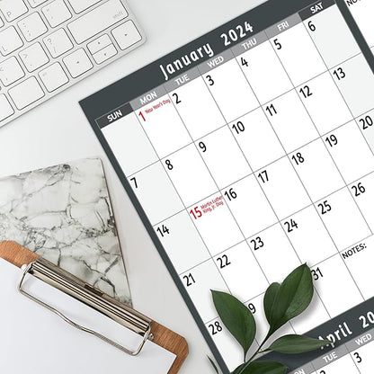 2024 Dry Erase Calendar – Large Yearly Wall calendar 2024, 38.2'' x 25.2'', 2-Side Reversible Calendar 2024, Vertical/Horizontal, Jan 2024 – Dec 2024, 2024 Wall Calendar with Notes, Stickers - Grey