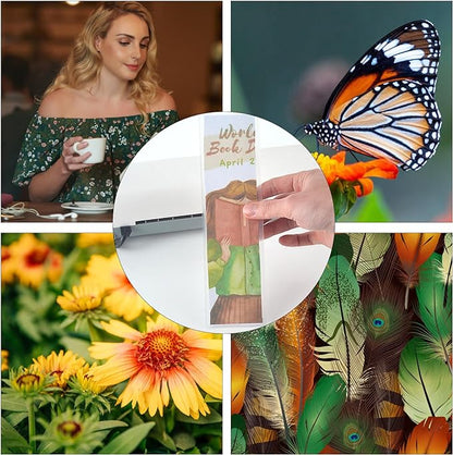 200Pieces Bookmark Laminating Pouches 2 * 8inch Hot Laminator Sleeves 5 Mil Compatible with Most Pouch Laminating Machines for Book Lovers Nature Lovers