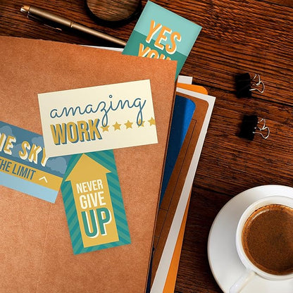 Canopy Street Colorful Gratitude Encouragement Cards / 50 Motivational Kindness Cards / 25 Inspirational Quote Designs/Flat 2" x 3.5" Employees Students Coworkers Uplifting Mini Card