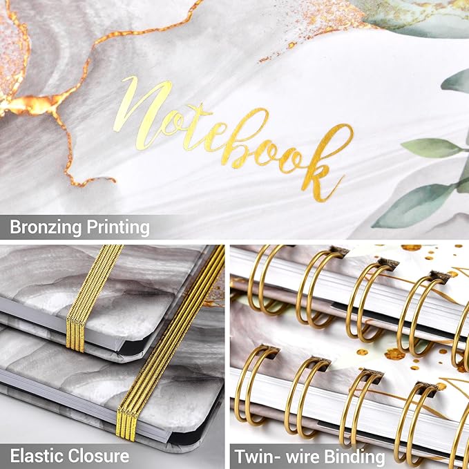 Ruled Journal/Notebook - Lined Journal with Premium Thick Paper, College Notebook/Journal, 8.5" X 6" with Exquisite Inner Pocket, Strong Twin-Wire Binding, Waterproof Hardcover for Office, School