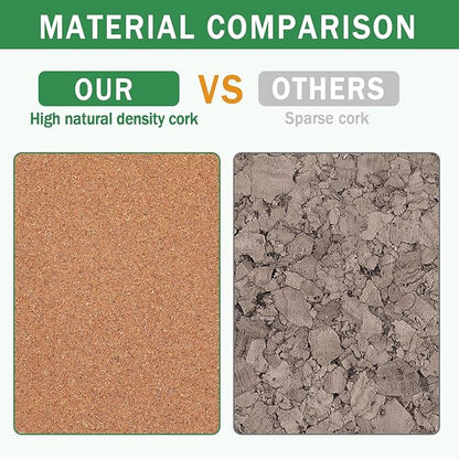 FEBSNOW 10 Pack Self-Adhesive Cork Board Tiles Hexagonal Cork Board Mini Wall Bulletin Board with 50 Multi-Color Push Pins